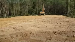 Спили деревья и кустарники, затем отсыпали участок. 10 соток за 2 дня!